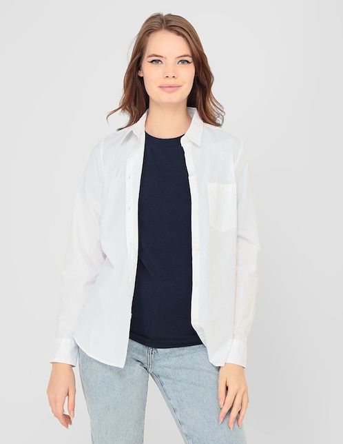 CAMISA GAP 841125A ALGODÓN, M, BLANCO