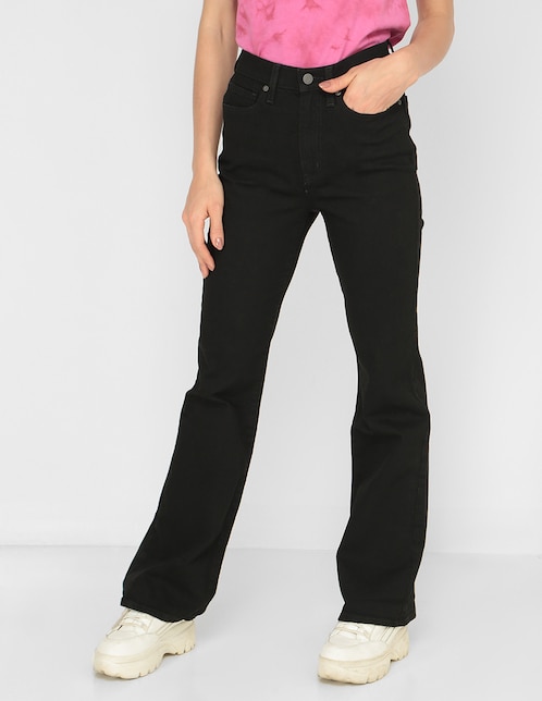 Jeans boot lavado obscuro corte cintura alta para mujer