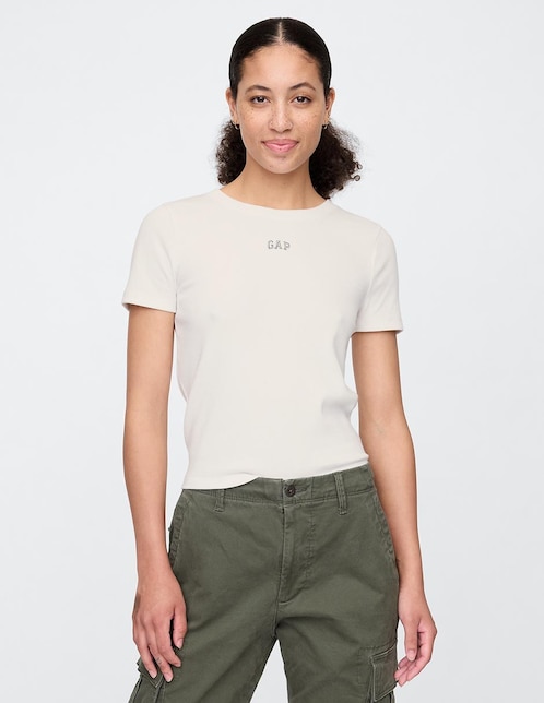 Playera manga corta cuello redondo para mujer