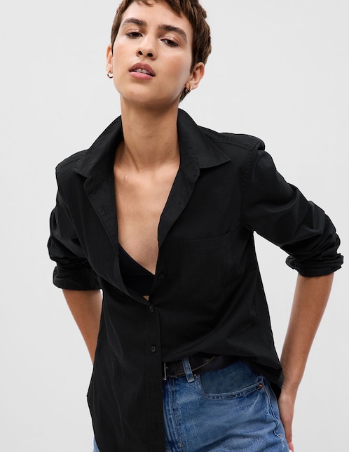 CAMISA GAP 704271 ALGODÓN CO, G, NEGRO