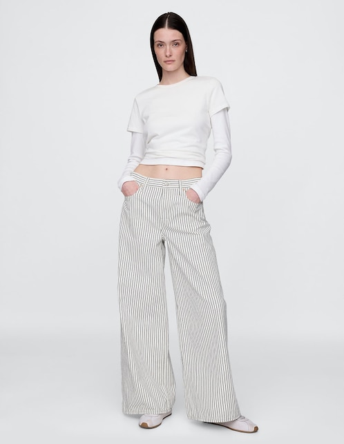 Pantalón relaxed wide leg para mujer