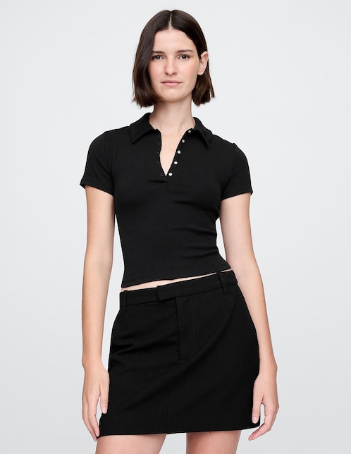 PLAYERA GAP 741919 LISO RE, XCH, NEGRO
