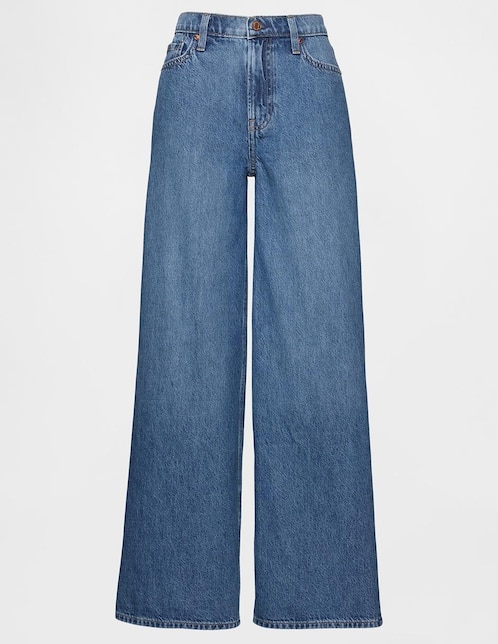 Jeans baggy corte a la cadera para mujer