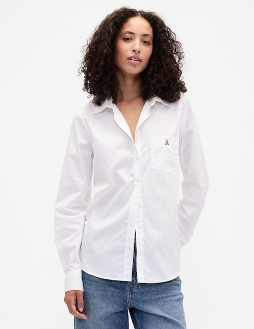 Camisa de algodón manga larga para mujer 1