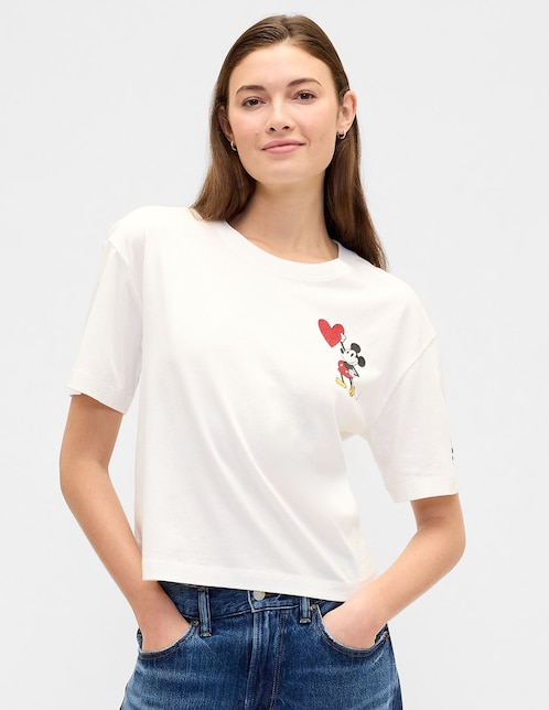Playera manga corta cuello redondo para mujer