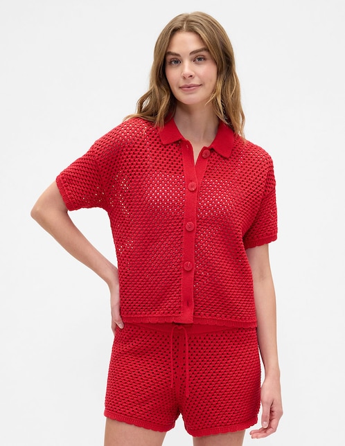CAMISA GAP 844258 MEZCLA MAT, XG, ROJO