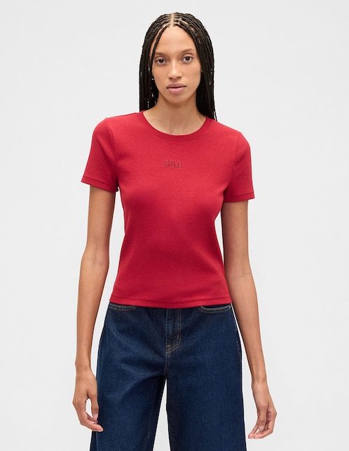 PLAYERA GAP 852851 LISO REGUL, M, ROJO