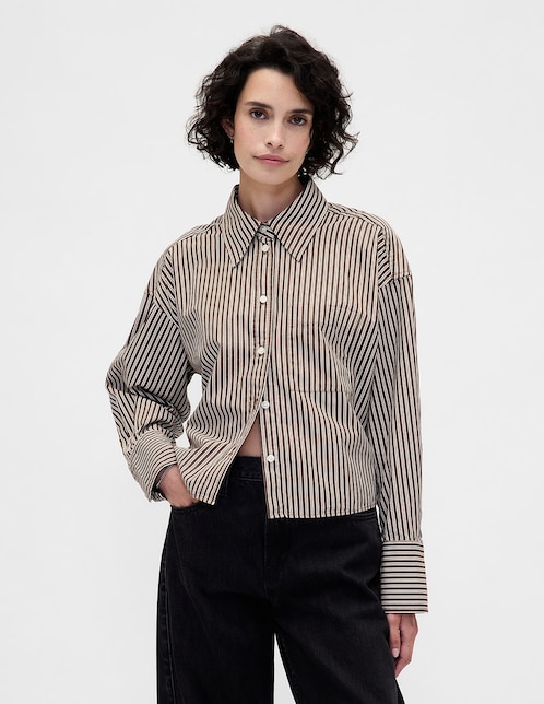 Camisa de algodón manga larga para mujer