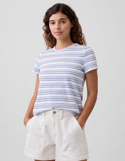 Playera manga corta cuello redondo para mujer