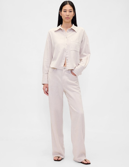 PANTALÓN GAP 877629 BAGGY LI, 6, BEIGE
