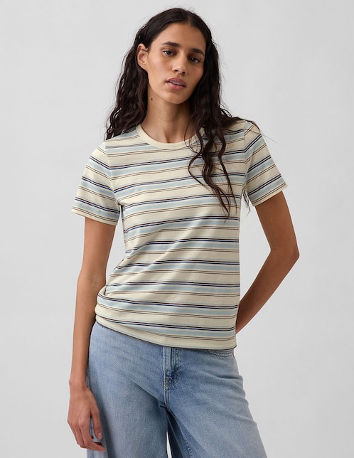 Playera manga corta cuello redondo para mujer 1