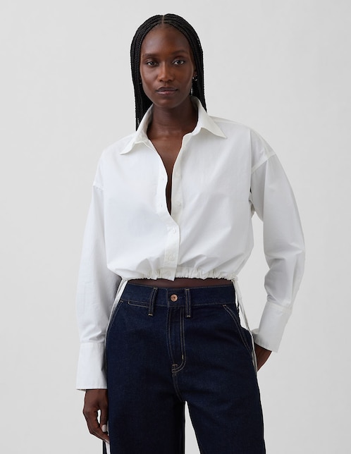 Camisa de algodón manga larga para mujer