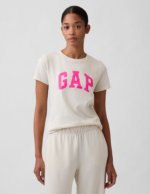 Playera manga corta cuello redondo para mujer