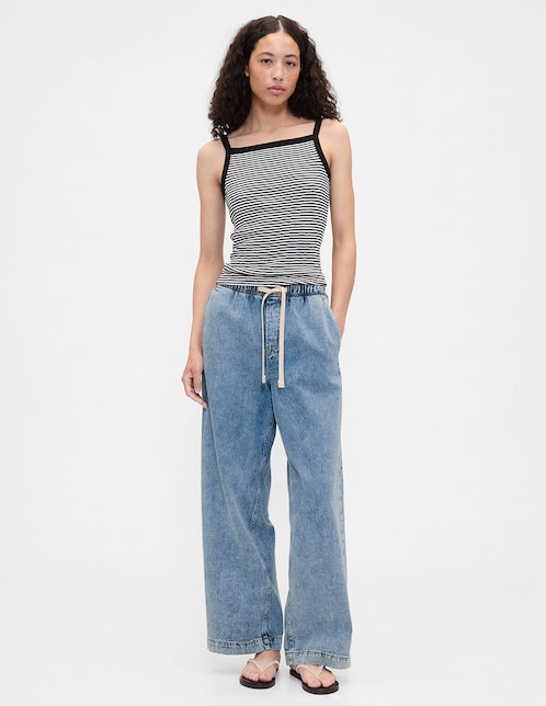 Jeans relaxed wide leg para mujer