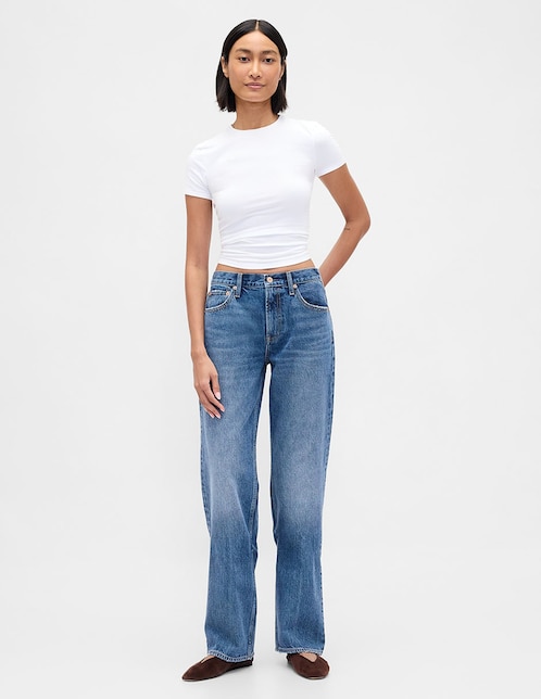 Jeans relaxed straight para mujer