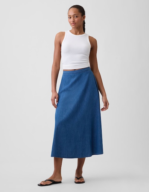 FALDA GAP 884178 LISO, CH, AZUL MEDIO