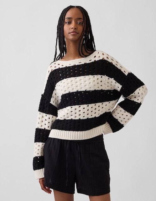 Suéter cuello ojal para mujer