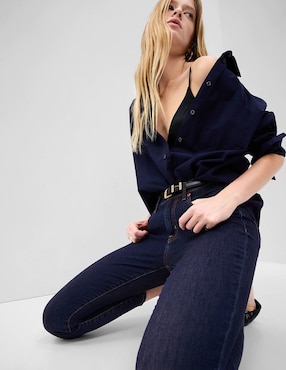 Jeans skinny corte cintura para mujer