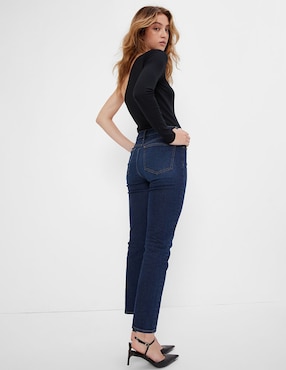 Jeans slim corte cintura alta para mujer