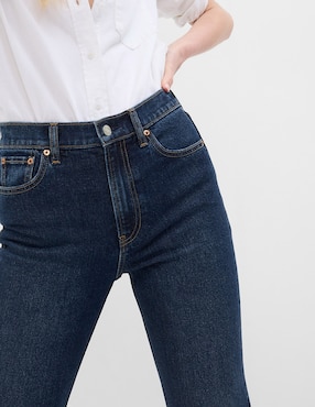Jeans straight corte cintura alta para mujer