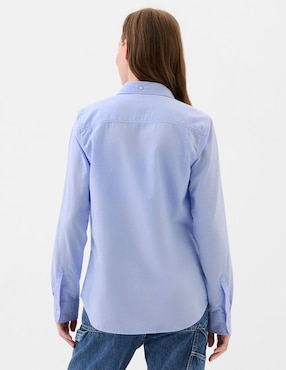 Camisa de algodón manga larga para mujer