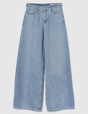 Jeans Wide Leg Corte Cintura Para Mujer