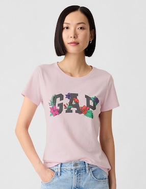 Playera Manga Corta Cuello Redondo Para Mujer