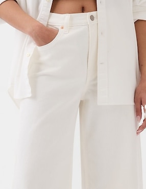 Jeans wide leg corte cintura alta para mujer