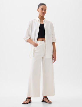 Jeans wide leg corte cintura alta para mujer
