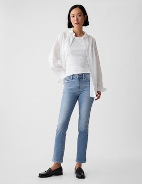 Jeans Slim Corte Cintura Para Mujer