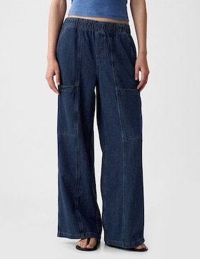 Jeans Wide Leg Corte Cintura Para Mujer