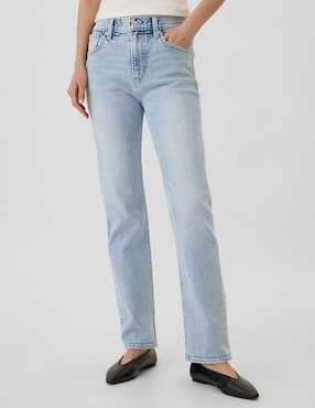 Jeans Straight Corte Cintura Para Mujer