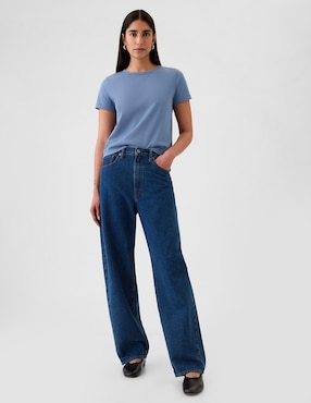 Playera manga corta cuello redondo para mujer