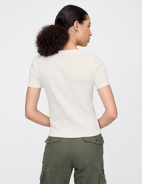 Playera manga corta cuello redondo para mujer