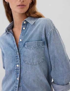 Camisa de algodón manga larga para mujer