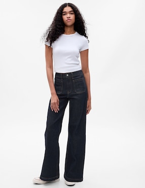 Jeans Straight Corte Cintura Para Mujer