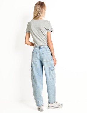 Jeans cargo straight para mujer