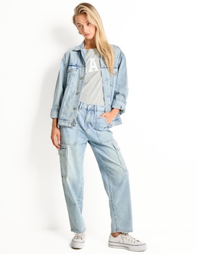 Jeans cargo straight para mujer