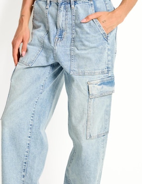 Jeans cargo straight para mujer