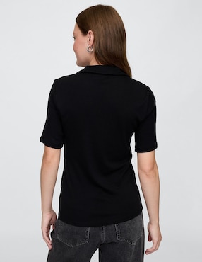 Playera manga corta cuello V para mujer