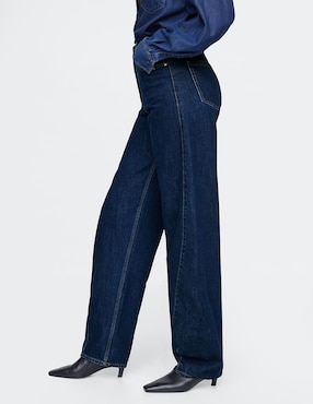 Jeans relaxed barrel corte cintura para mujer