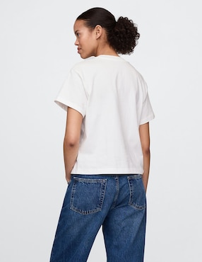 Playera manga corta cuello redondo para mujer