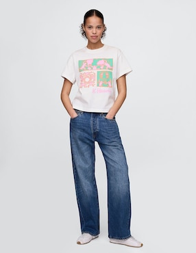 Playera manga corta cuello redondo para mujer