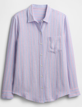 Camisa de lino manga larga para mujer