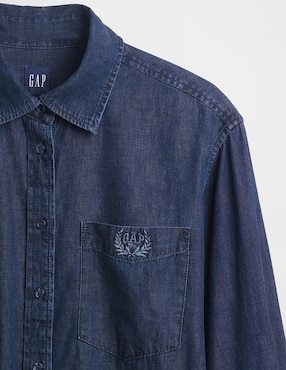 Camisa de algodón manga larga para mujer