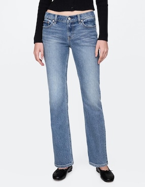 Jeans slim corte cadera para mujer