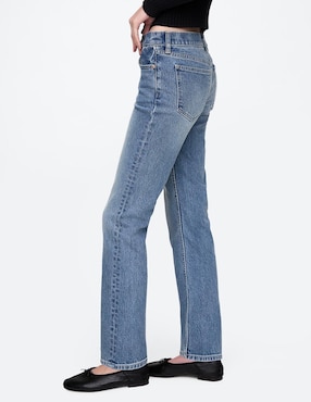 Jeans slim corte cadera para mujer