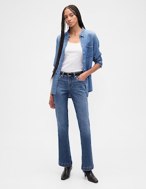 Jeans boot corte cintura para mujer