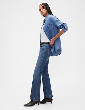 Jeans boot corte cintura para mujer