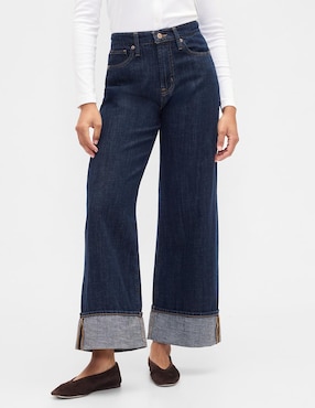 Jeans amplio corte cadera para mujer